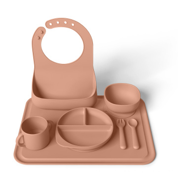 BPA GRATUIT Silicone Baby Vaisselware Ensemble de Toddler